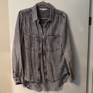 Vintage Melissa Nepton size medium Gray Denim Button-Up Shirt